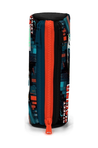 Coral High Kids Siyah Nefti Yarış Arabası Desenli Üç Bölmeli Kalem Çantası 22065