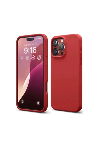 Durukar iPhone Uyumlu 16 Pro Max Kılıf First Silikon - Kırmızı