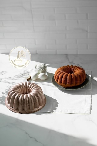 Nehir Açelya Rose Gold Döküm Kek Kalıbı 25cm Rose Gold