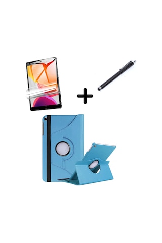 Samsung Uyumlu Galaxy Tab S6 Lite Kılıf P610 P615 P617N Kılıf Dönen Tablet Kilifi Ekran Koruyucu+Kalem