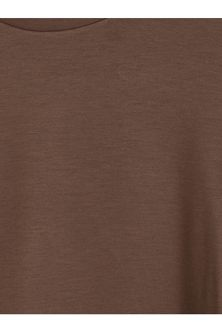Lcw Everyday Kahverengi Şeritli Soft Touch Kadın Sweatshirt