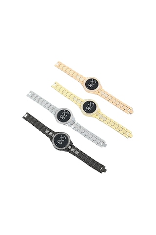 Kasa Paketi Ekran Dijital Led Kadın Saati Çelik Bant Elmas Saat Yuvarlak Kadranlı Saat Diğer