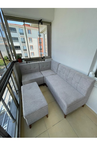 Sağlam Sandıklı Mutfak-balkon Köşe Koltuğu Açık Gri