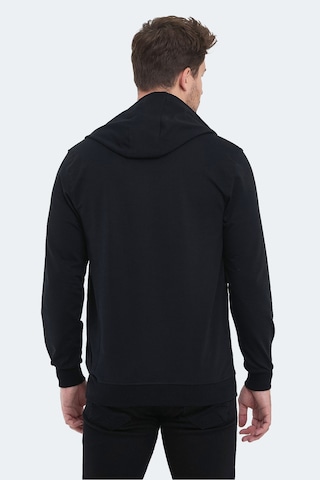 Slazenger Obra In Erkek Kapüşonlu Cepli Siyah Sweatshirt Siyah