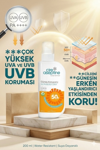 Cire Aseptine Spf50+ Güneş Koruyucu 200 Ml