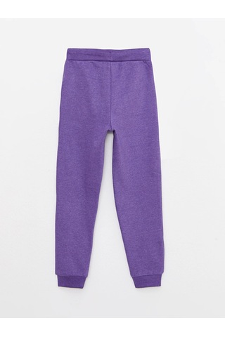LC Waikiki Lcw Kids Mor Beli Lastikli Basic Kız Çocuk Jogger Eşofman Altı Mor Melanj