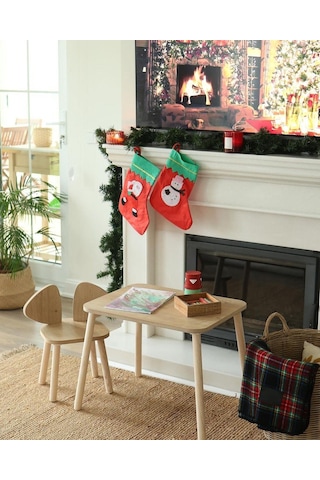 Montessori Çocuk Masası 1 Masa & 1 Mickey Sandalye Kahverengi