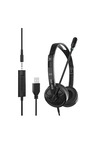 Novahub Profesyonel H58 Usb Ve 3.5mm Kulaklık - Ofis Ve Çağrı Merkezi İçin Siyah Mikrofonlu