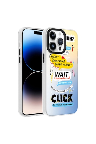 Apple Uyumlu iPhone 14 Pro Max Uyumlu Desenli Zore Dragon Sert Kılıf-kelimeler Kelimeler -