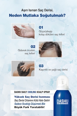 Serinlik Hissi Veren Ve Dökülme Karşıtı Bakım Sunan, Fırça Başlıklı Saç Spreyi Dashu Cooling Sprey