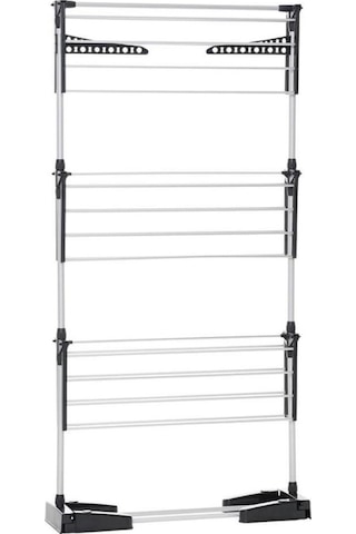 Biricik 3 Katlı Alüminyum Paslanmaz Çamaşır Kurutmalık Siyah