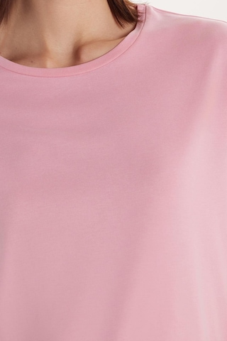 Tudors Kadın Modal Kumaş Relax Fit Rahat Kesim Bisiklet Yaka Basic Pembe Tişört-34255 Pembe
