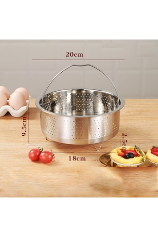 Suntek Vapur Sepeti Çok Amaçlı Yuvarlak Paslanmaz Çelik 20-santimetre