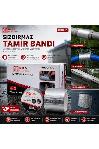 12 Adet 72mmx2mt Su Sızdırmaz Sakız Tamir Bantı 5468