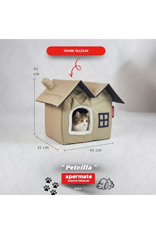 edi Evi Kedi Yuvası Kapalı Kedi Kulübesi Pet Villa