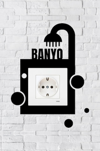 Banyo Tasarım Priz Çerçevesi İç Ölçü 8,4x8,4 Cm Dekoratif Priz - Anahtar Çerçevesi - Duvar Susu