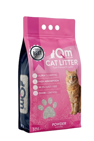 Qm Pudralı Süper Premium Bentonit Kedi Kumu 10 L