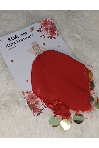 Kına Hediyelik Halay Mendili- Kına Hatırası Pullu Mendil 5 Adet