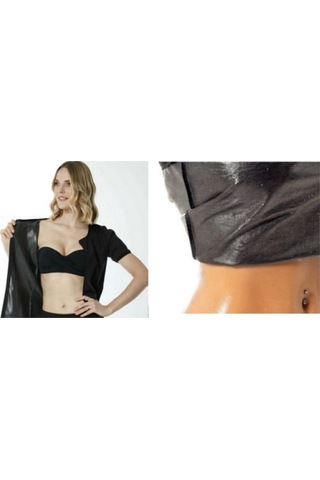 Sweet Sweat Termal Sauna Pro Unisex Fermuarlı Termal Takım Siyah