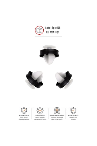 Peugeot Partner 207 208 307 308 3008 508 5008 Tepee Uyumlu Kapı Döşeme Klipsi 100 Adet