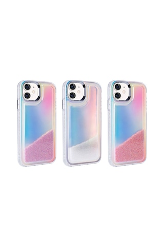 Zore Apple iPhone Uyumlu 12 Kılıf Airbagli Renkli Arka Yüzey Boncuk Tasarımlı Ogaa Kumul Kapak - Pembe