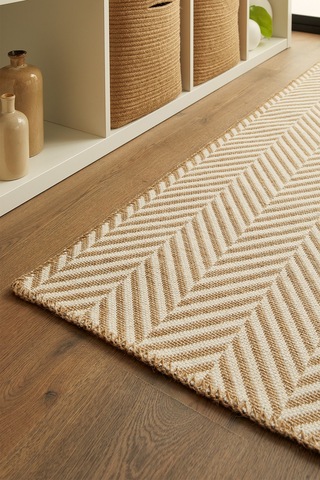 Ocean Home Textile Ekru Renk Balıksırtı Jüt Paspas 50 x 70 CM