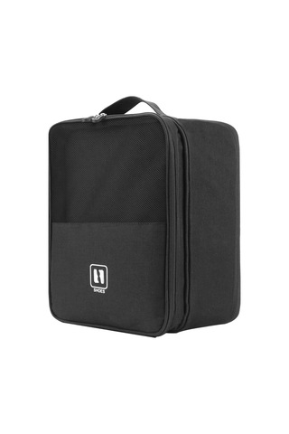 Neevoyu Seyahat Ayakkabı Depolama Çantası Su Geçirmez Organizatör 3 Çift Ayakkabı Taşıyabilir Siyah Spor Ayakkabı Çantası Siyah