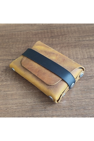 Sumerian Leather Craft Deri Cüzdan Kadın Cat Sarısı Sarı