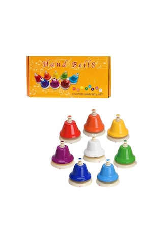 Temel Renkli Masaüstü Nota El Zili Seti 8li 9.5 Cm
