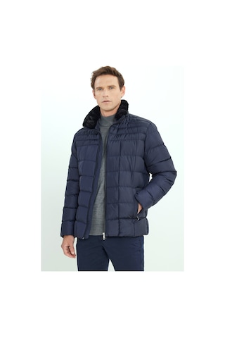 AC&Co / Altınyıldız Classics Erkek Lac Sıcak Tutan Elyaf Dolgulu Standart Fit Normal Kesim Dik Yaka Yan Cepli Şişme Mont Lac Lacivert