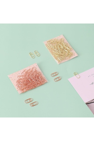 50 Adet/torba Metal Mini Kalp Gül Altın Ataş Yer Işareti Planlayıcısı Okul Ofis Kırtasiye