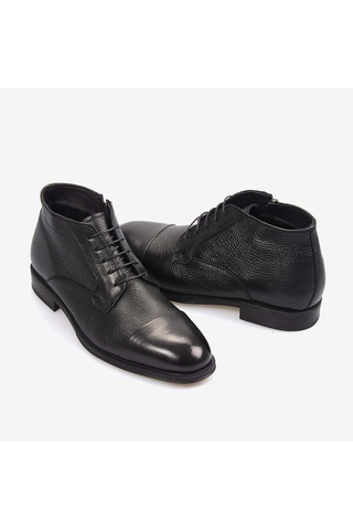 Mocassini Gold Hakiki Buffalo Deri Siyah Erkek Bot A7835 Siyah Buffalo