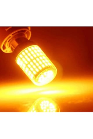 Led Sinyal Ampulü 144 Led Turuncu Arıza Işığı Yakmaz - Tek Duy Düz Tırnak