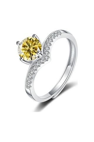 Sarı Bague Ringen Köpüklü Gerçek Mozanit Düğün Kadınlar Için Yeniden Boyutlandırılabilir Yü Kaliteli 100% 925 Gümüş Yüzük 57075799