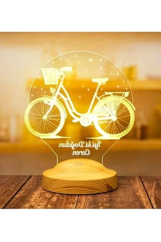 3d Nostaljik Bisiklet Temalı Led Lamba, Doğum Günü Hediyesi .