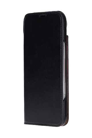 Bloomcase Sonat Obsidian Black Hakiki Deri iPhone Uyumlu 17 Air 6.5" Folio Kılıfı Siyah