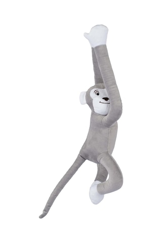 Boumini Toys Boyuna Sarılan Pelüş Maymun Gri Elleri Çıtçıtlı 55 CM - Gri