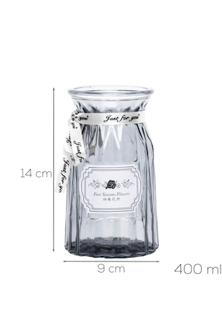 Porsima Dhz90225-1 Dekoratif Cam Vazo Antrasit 14cm-400ml