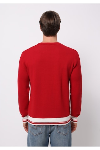 Colin's Colins Regular Fit Yuvarlak Yaka Jakarlı Erkek Kirmizi Kazak Cl1077275 Q1.v2 Red Kırmızı