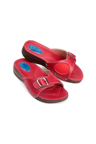 Comfort Style Kadın Bordo Ortopedik Halluks Ve Topuk Dikeni Terliği Kemik Çıkıntısı Terliği Kırmızı