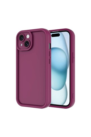 Apple Uyumlu iPhone 14 Kılıf Kamera Korumalı Zore Ananas Kapak Mürdüm