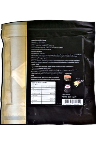 Chefline Sushi Nori Gold Kalite Yosun 50 Yaprak, 125 Gr Sushi Için Premium Yosun
