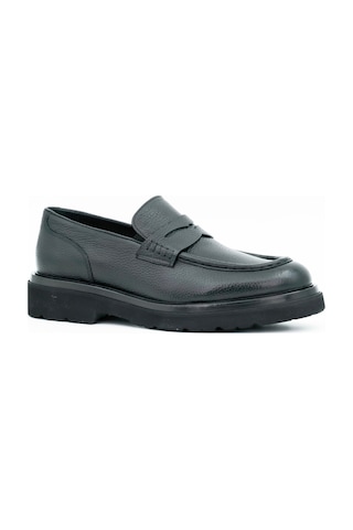 Tuna Hakiki Floter Deri Eva Taban Loafer Model Erkek Ayakkabı - E3424 Siyah