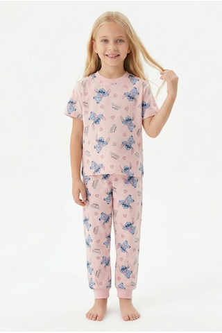Bunny Hopp Sevimli Karakter Desenli Kız Çocuk Pijama Takımı - Pamuklu Pembe Uyku Seti 3 - 4 Yaş