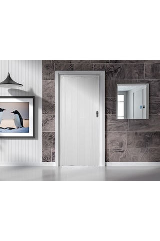 Penguen Akordiyon Kapı Beyaz Renk En 73-87 Cm Arası Boy 220 Cm