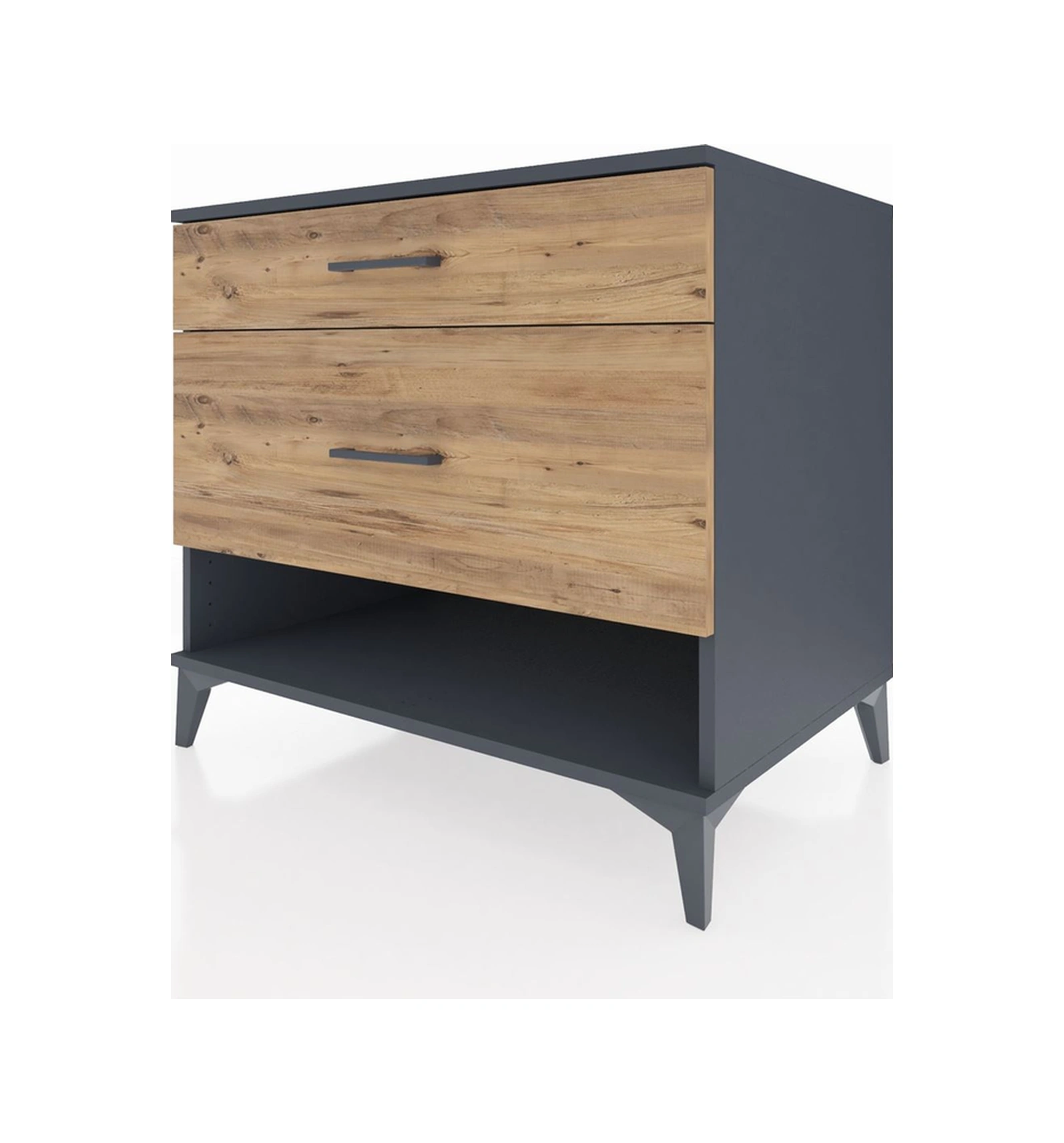 Kronos Şifonyer 2 Çekmeceli 88x59x80 Antrasit-çam Antrasit