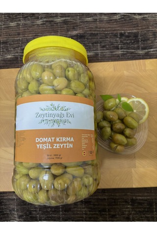 El Kırması Domat Sofralık Yeşil Zeytin İri Kalibre Pet Şişe 3000 Gram