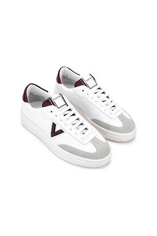 Mario Valentino Kadın Hakiki Deri Beyaz/bordo Sneakers & Spor Ayakkabı 1040 95s7004 Bn Ayk Sk25-26 Whıte/bordeaux Bordo