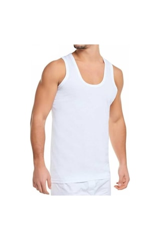 6 Adet Güryıldız Erkek Ribana Atlet Yüzde Yüz Pamuklu Beyaz 24002