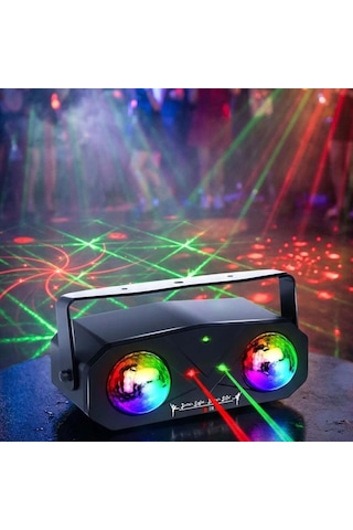 Quenlite Qd-145 Rgb Led Lazer Disko Topu Sahne Işık Projektörü 5'i 1 Arada